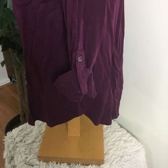 ROCK&REPUBLIC NWT purple twill top button down 0X - Picture 5 of 9